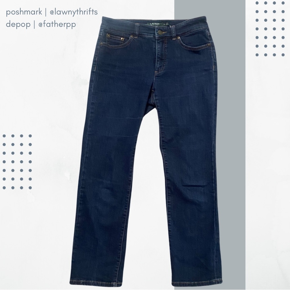 Lauren Ralph Lauren LRL Women's 4 Petite Straight Leg Blue Denim Jeans